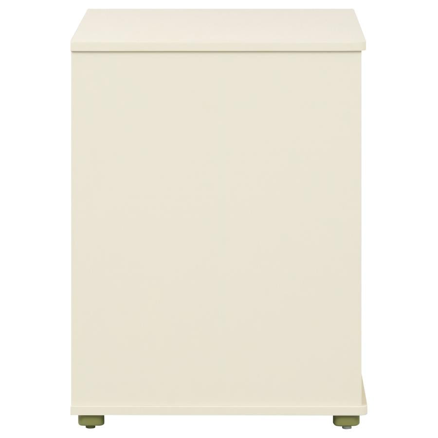 Evren 4-cubby Horizontal Bookcase with Natural Interior Off White