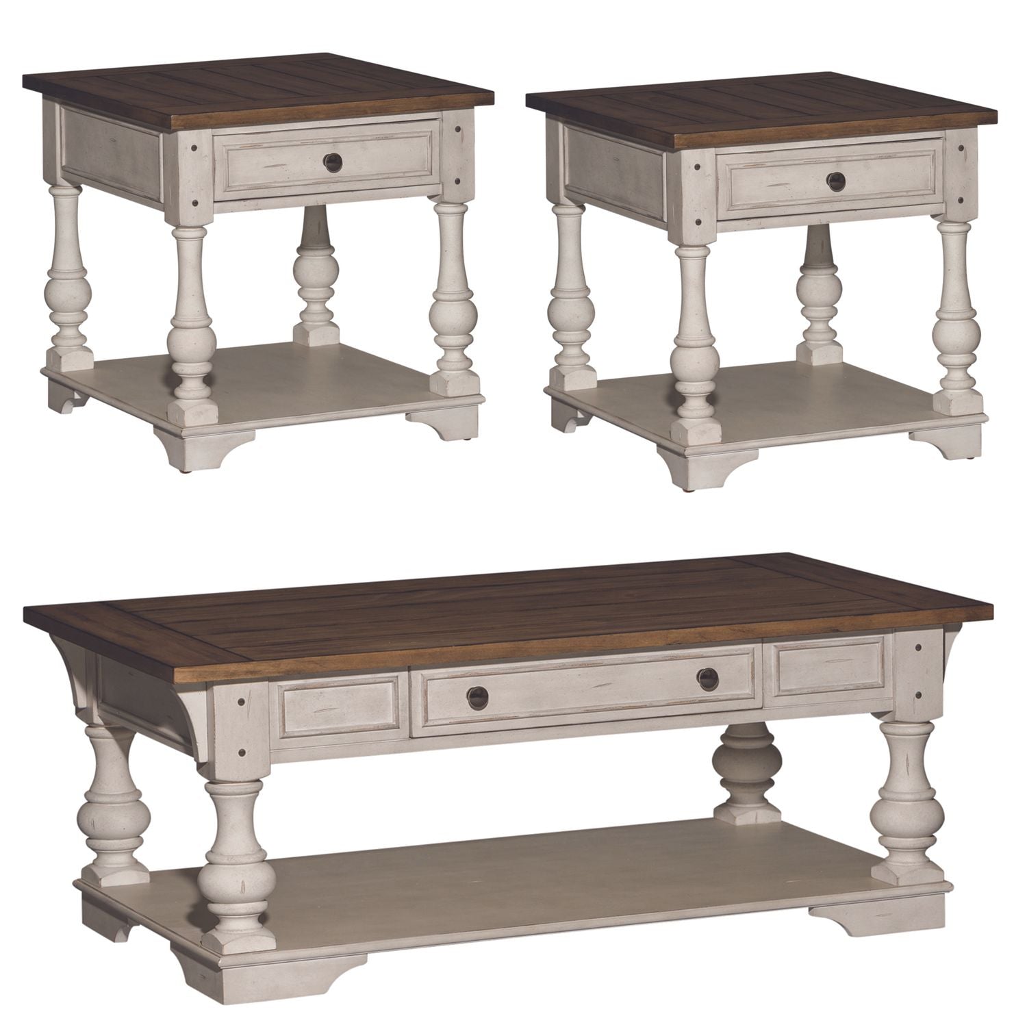 Morgan Creek 3 Piece Set (1-Cocktail 2-End Tables)