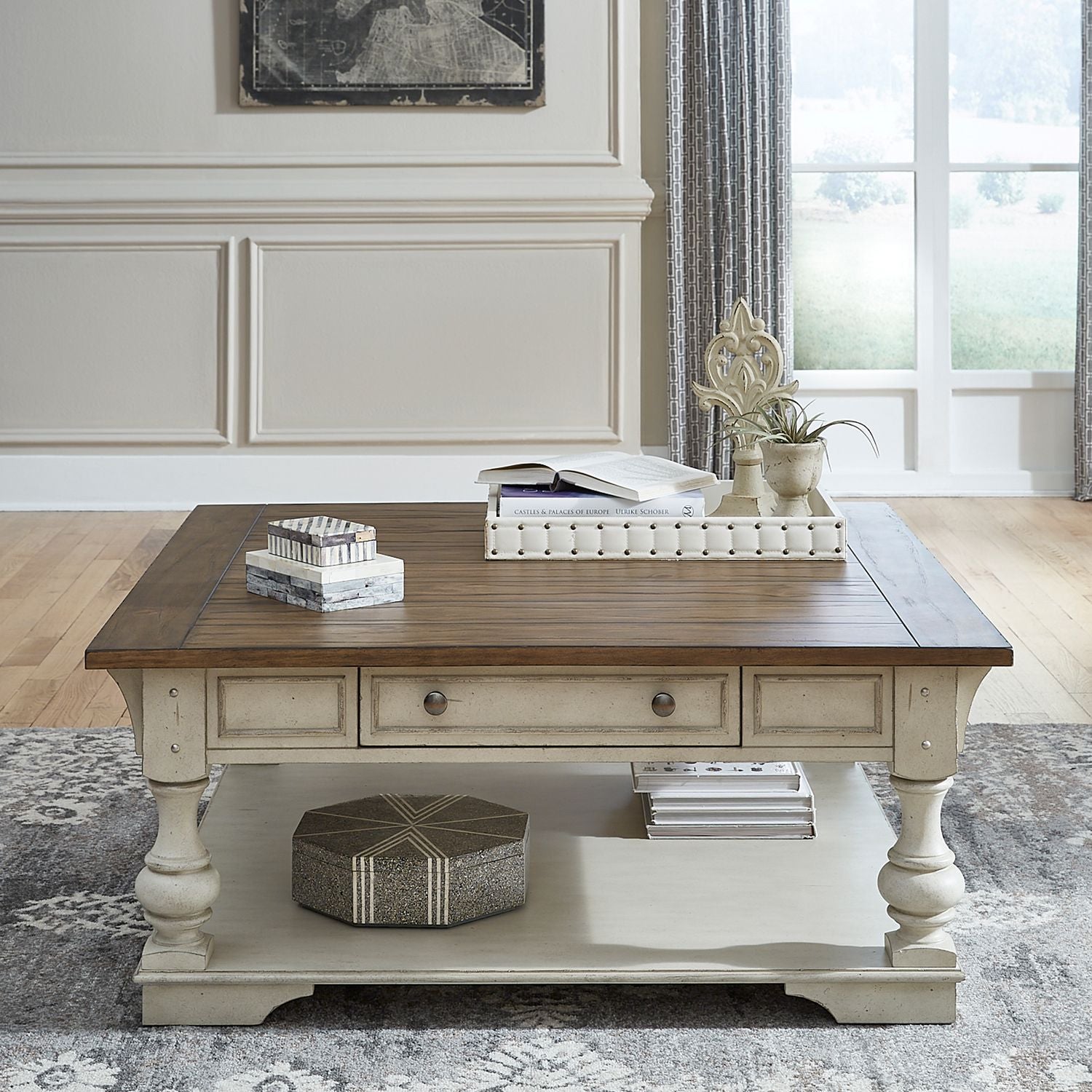 Morgan Creek Drawer Square Cocktail Table