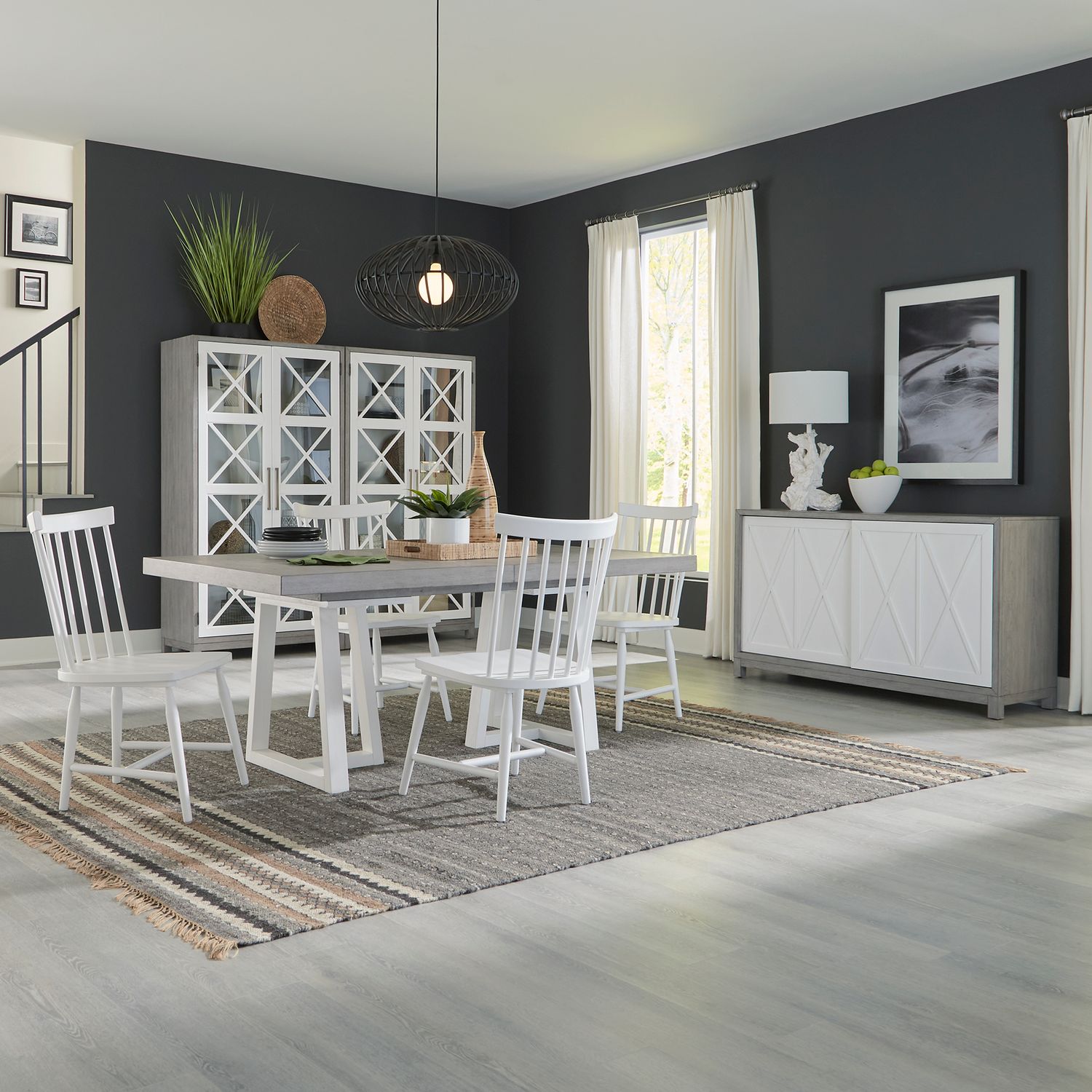 Palmetto Heights Opt 5 Piece Double Pedestal Table Set