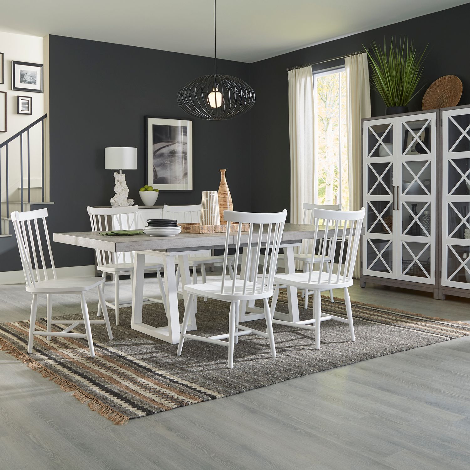 Palmetto Heights Opt 7 Piece Double Pedestal Table Set
