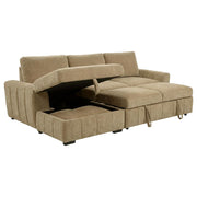 Pastrana Upholstered Sleeper Sectional Sofa LAF Chaise Camel