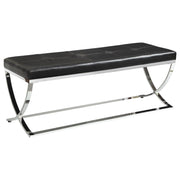 Walton Faux Leather Upholstered Tufted Accent Bench Black