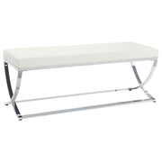 Walton Faux Leather Upholstered Tufted Accent Bench White