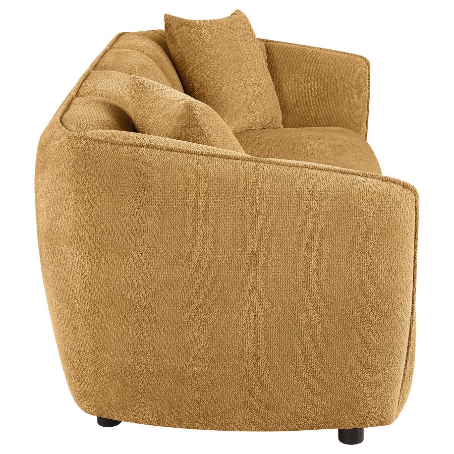 Aleisha Fabric Upholstered Sofa Mustard Yellow