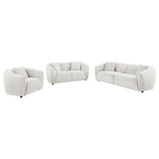 Aleisha 3-piece Chenille Upholstered Sofa Set Ivory
