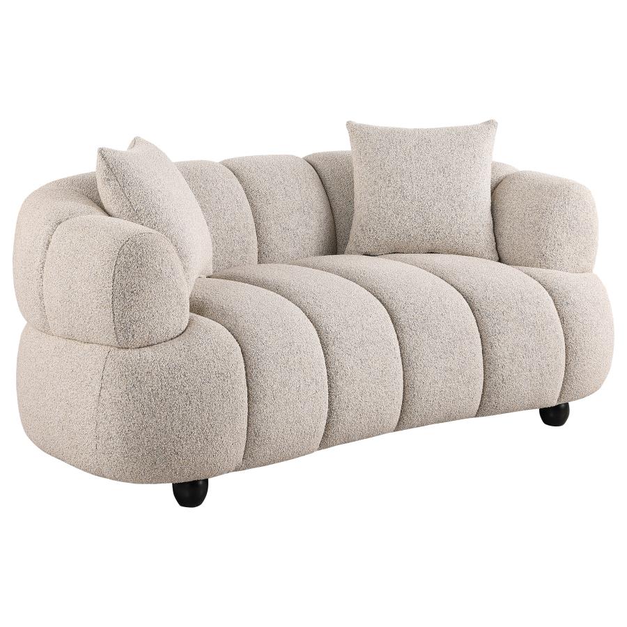 Whitney Contemporary Channel Tufted Woven Fabric Upholstered Sofa Set