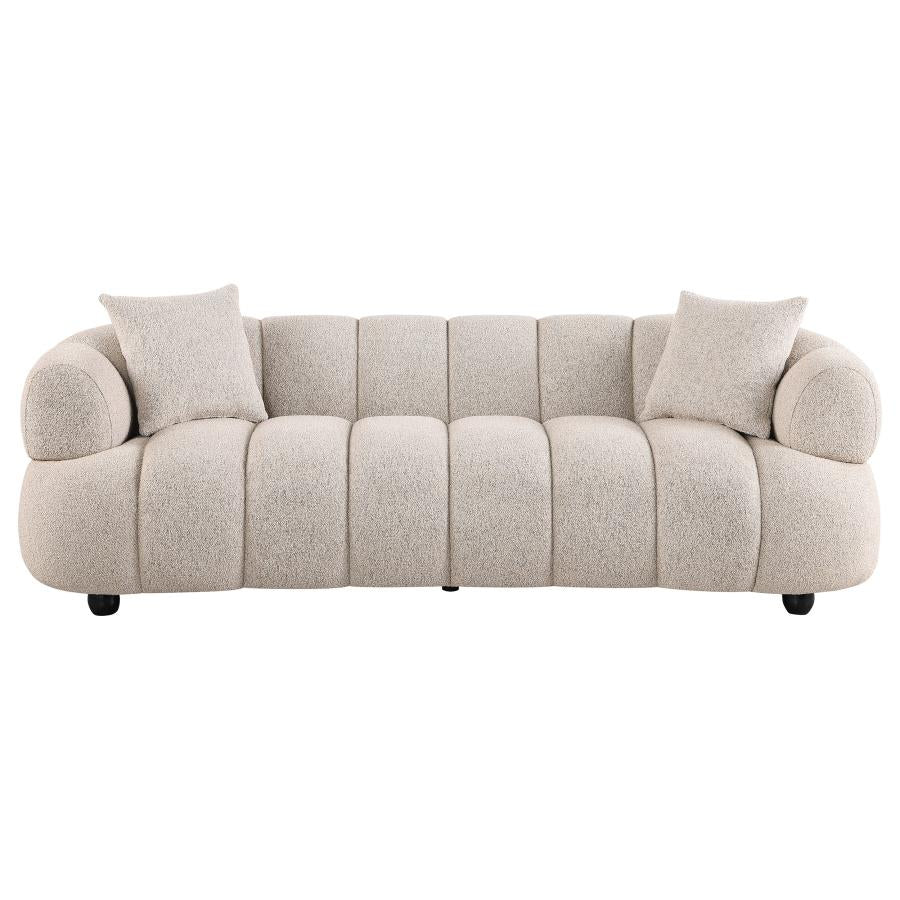 Whitney Contemporary Channel Tufted Boucle Upholstered Sofa