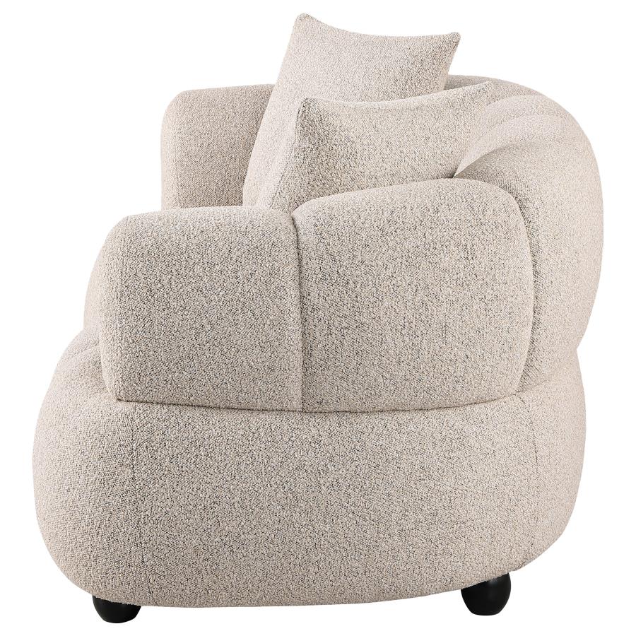 Whitney Contemporary Channel Tufted Boucle Upholstered Loveseat