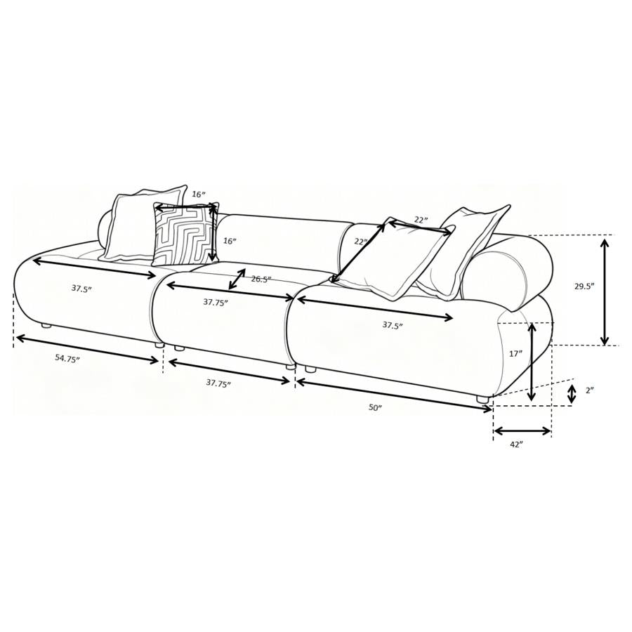 Byrne 143-inch Chenille Modular Bumper Sectional Sofa Rust