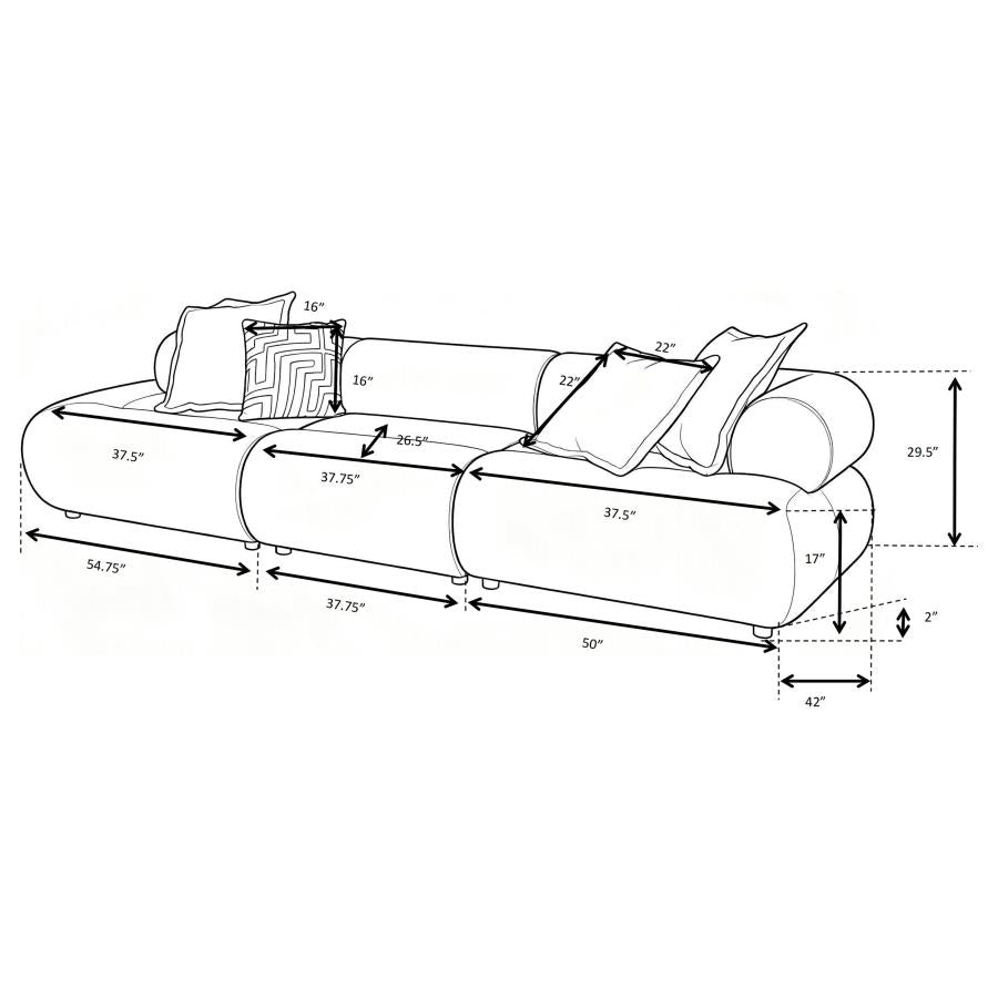 Byrne 143-inch Velvet Modular Bumper Sectional Sofa Rust