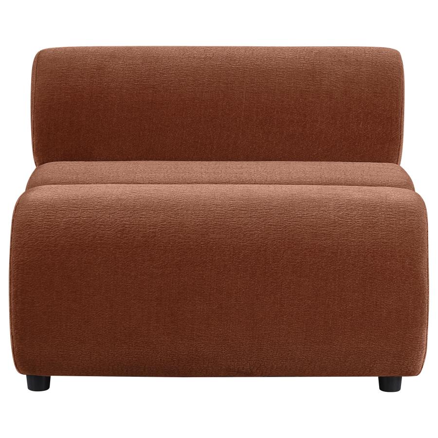 Byrne Chenille Upholstered Armless Chair Rust