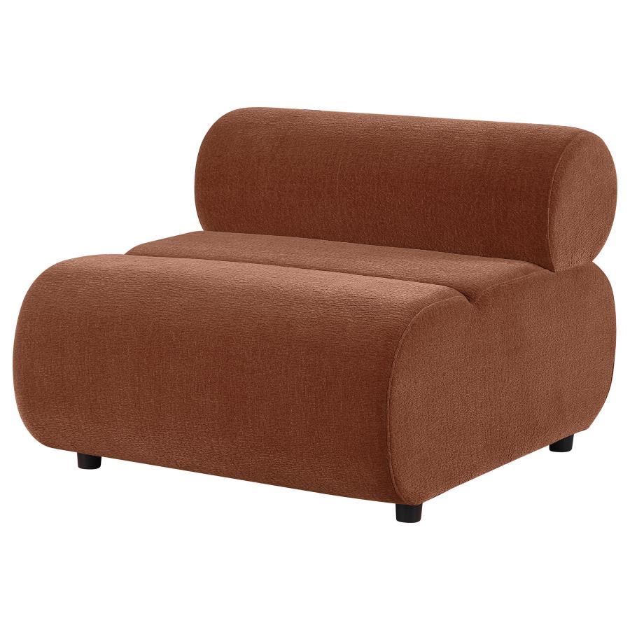 Byrne Velvet Upholstered Armless Chair Rust