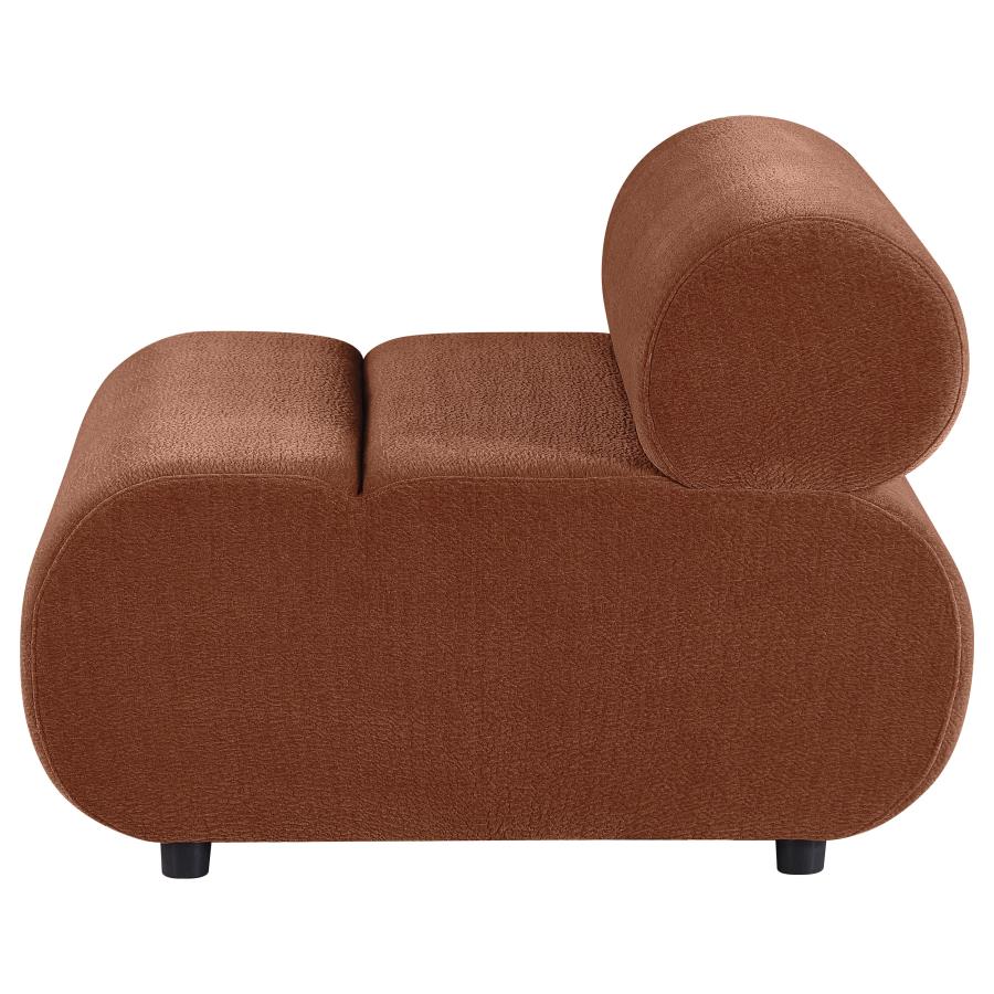 Byrne Chenille Upholstered Armless Chair Rust