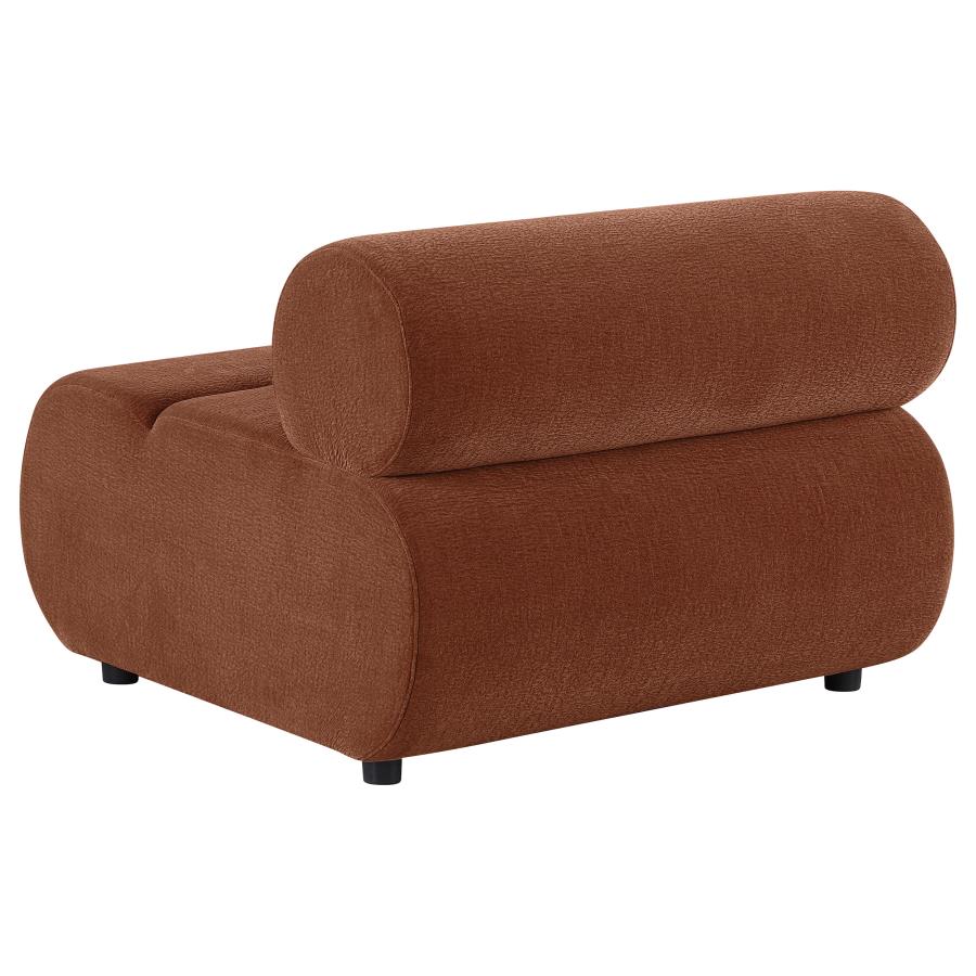 Byrne Chenille Upholstered Armless Chair Rust