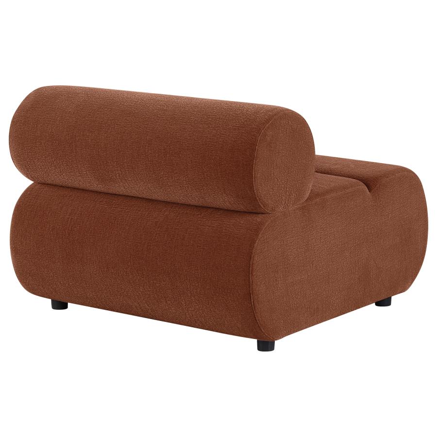 Byrne Velvet Upholstered Armless Chair Rust