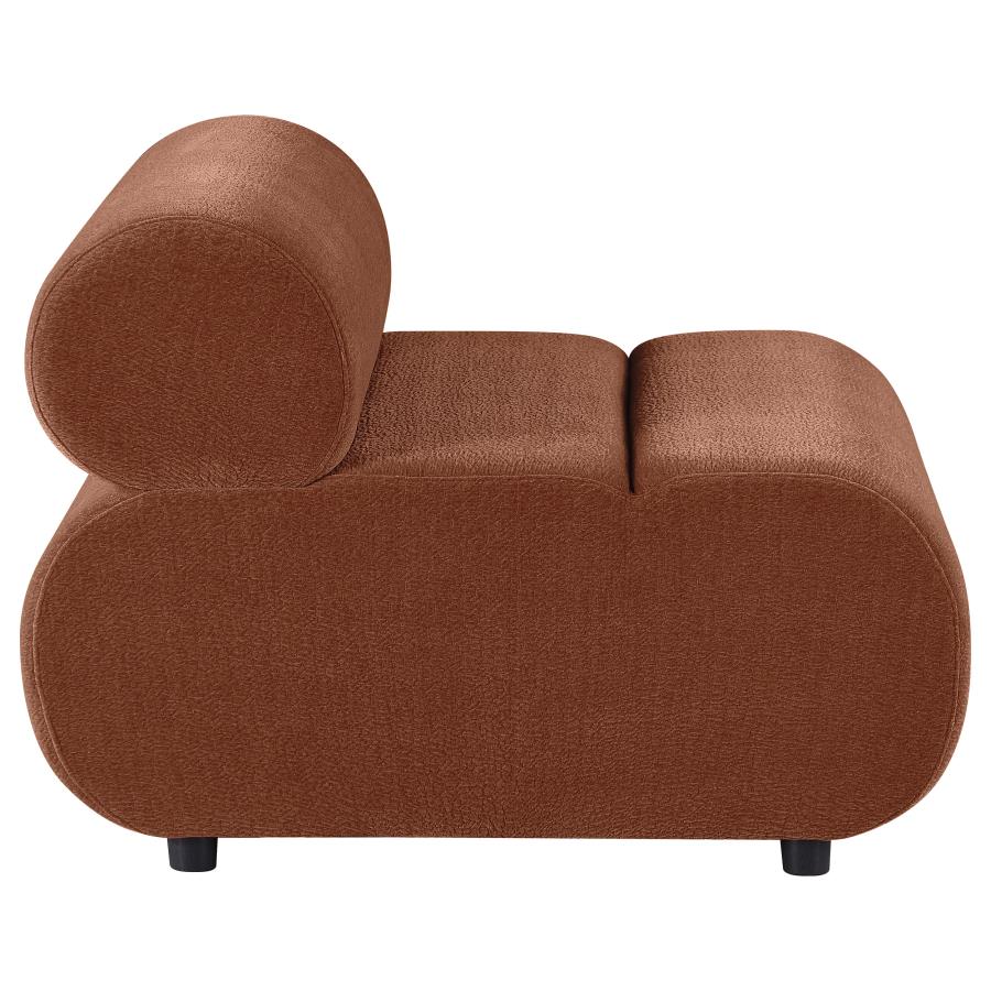 Byrne Chenille Upholstered Armless Chair Rust