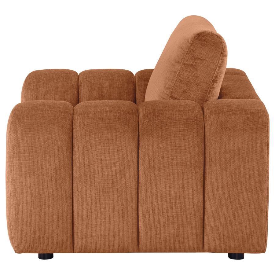 Burnett Chenille Upholstered Accent Chair Burnt Orange