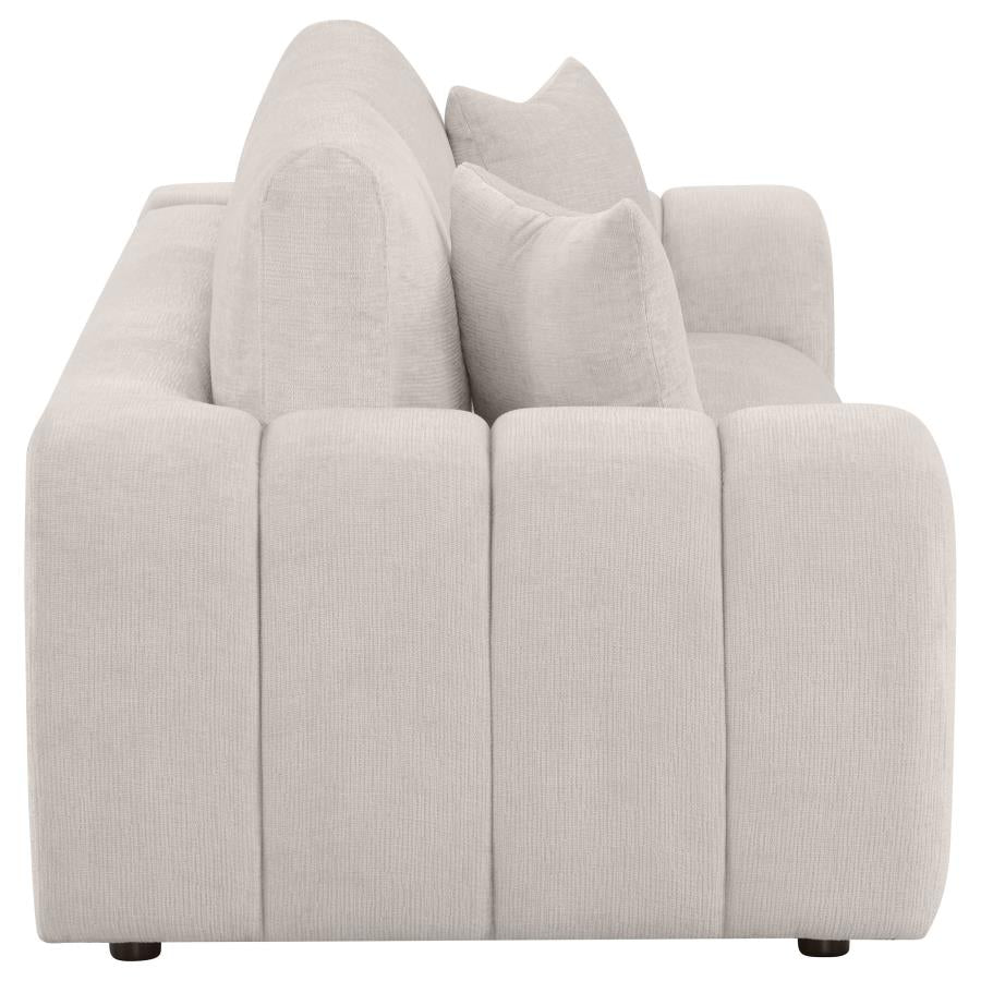 Burnett Chenille Upholstered Wide Arm Sofa Ivory