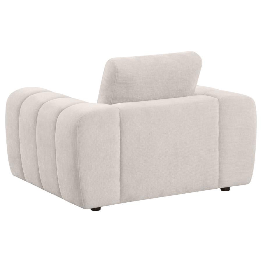 Burnett Chenille Upholstered Accent Chair Ivory