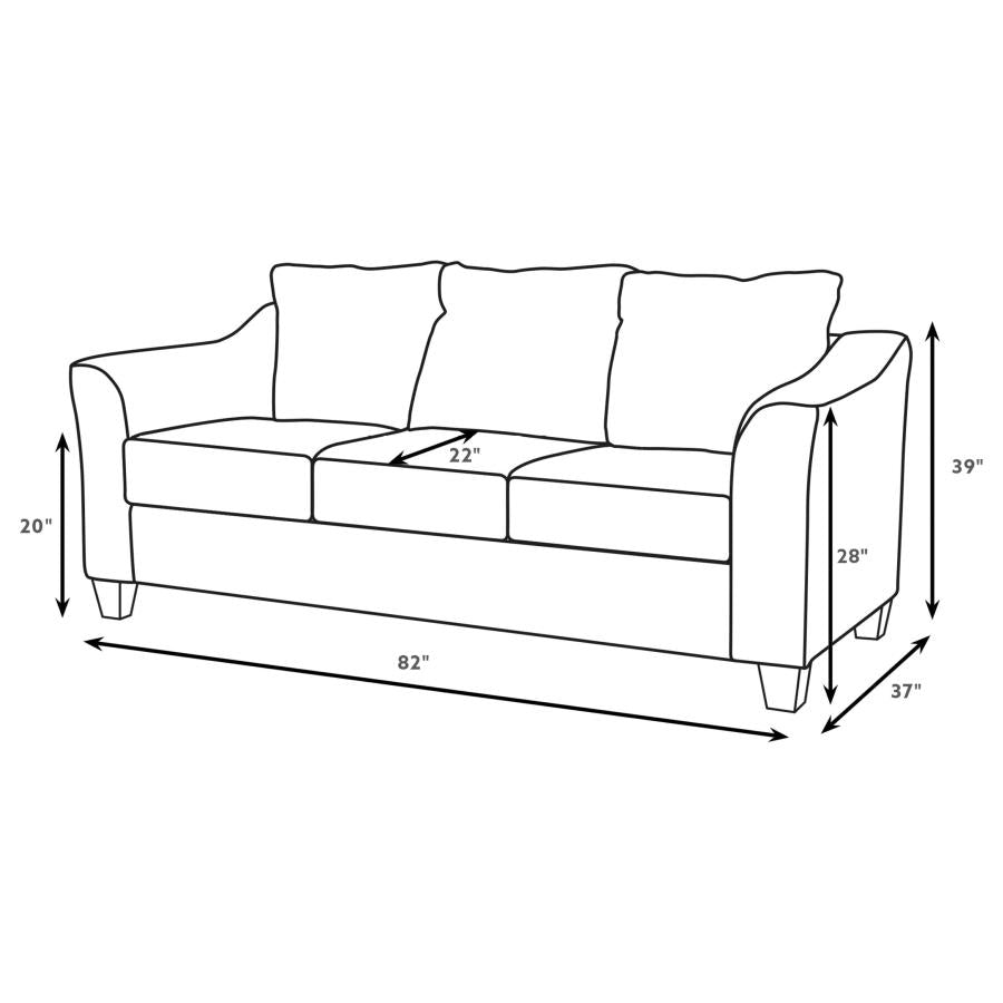 Salizar 2-piece Upholstered Flared Arm Sofa Set Grey