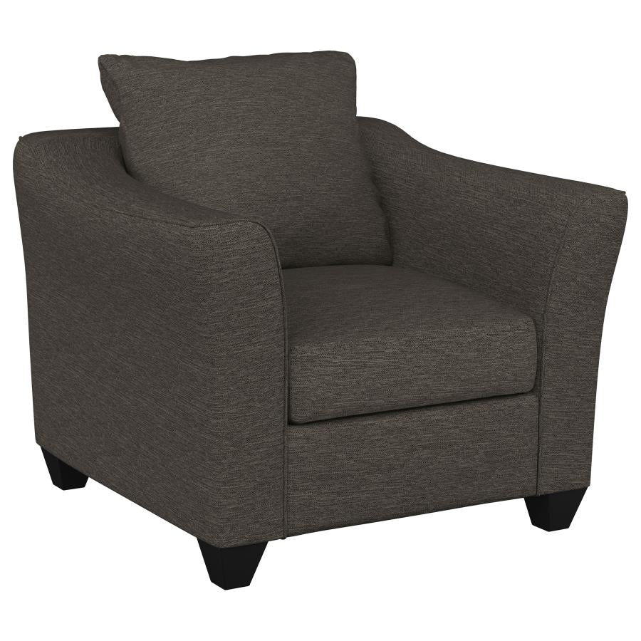 Salizar 3-piece Upholstered Flared Arm Sofa Set Grey