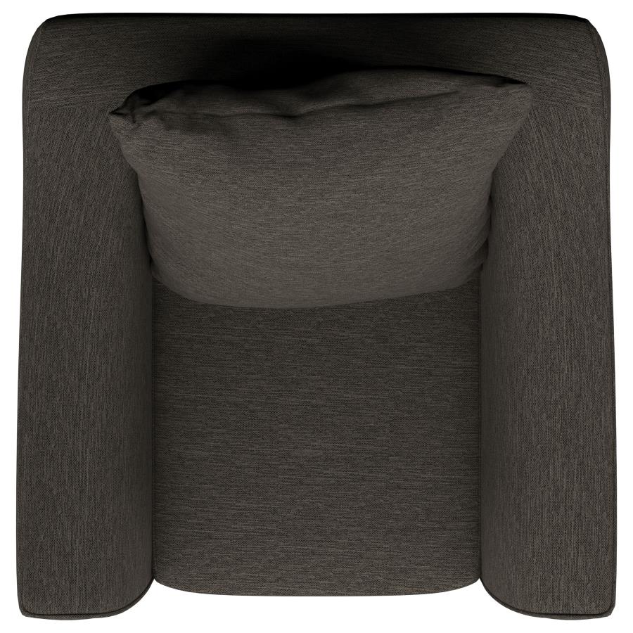 Salizar Upholstered Flared Arm Accent Chair Charcoal Grey