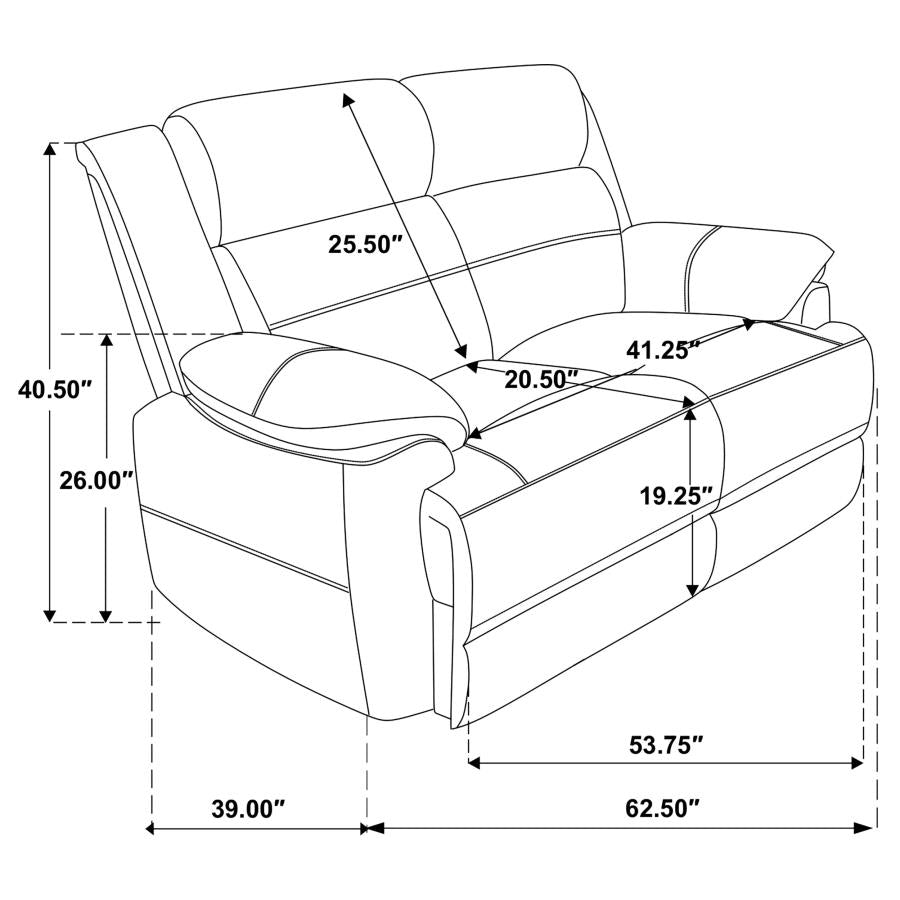 Ellington 2-piece Upholstered Padded Arm Sofa Set Dark Brown