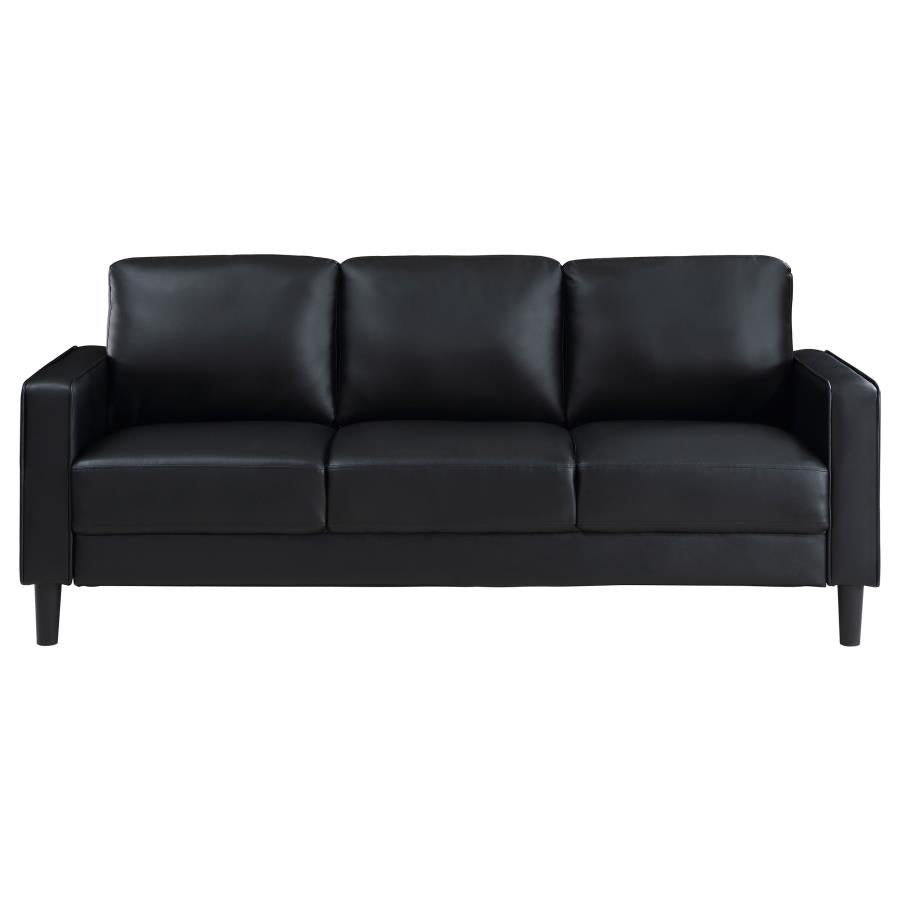 Ruth Upholstered Track Arm Sofa Black