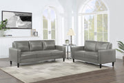 Ruth 2-piece Upholstered Track Arm Sofa Set Grey