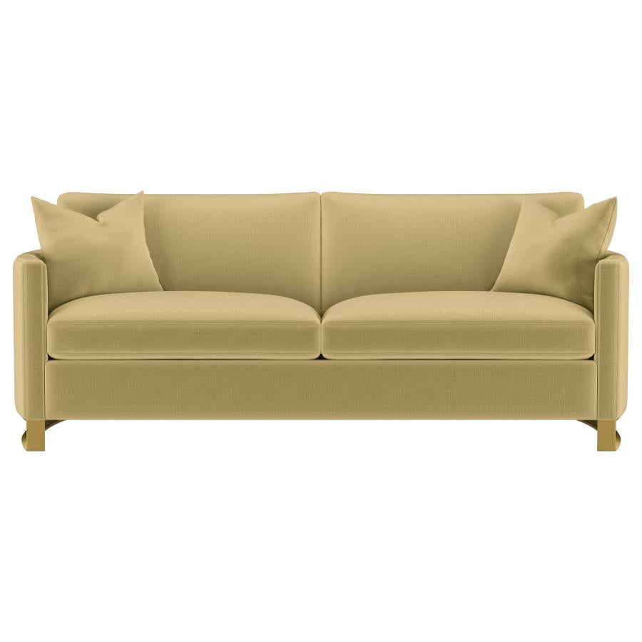 Corliss 2-piece Velvet Upholstered Sofa Set Camel