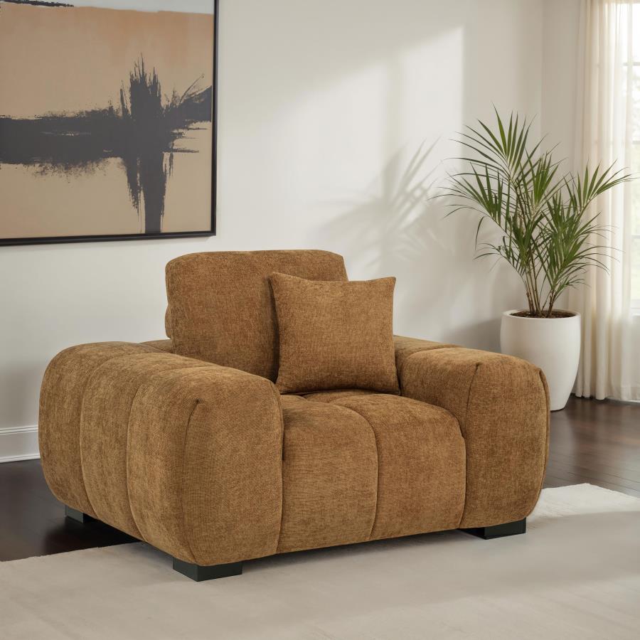 Octavia Tufted Upholstered Accent Chair Amber