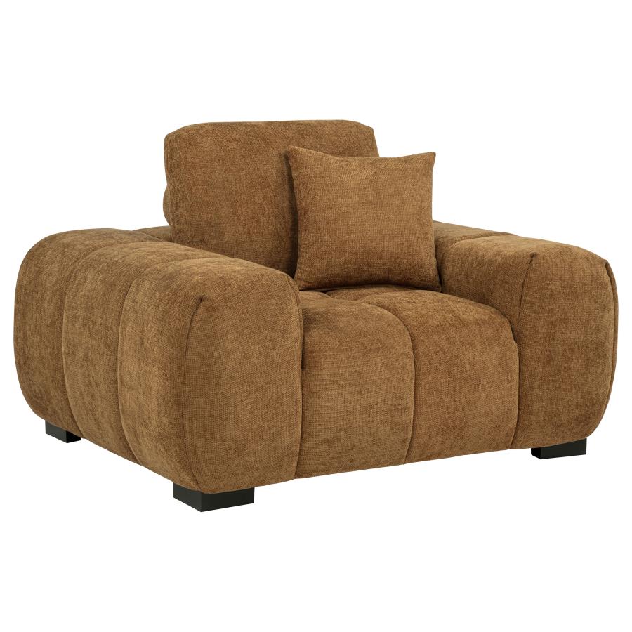 Octavia Tufted Upholstered Accent Chair Amber
