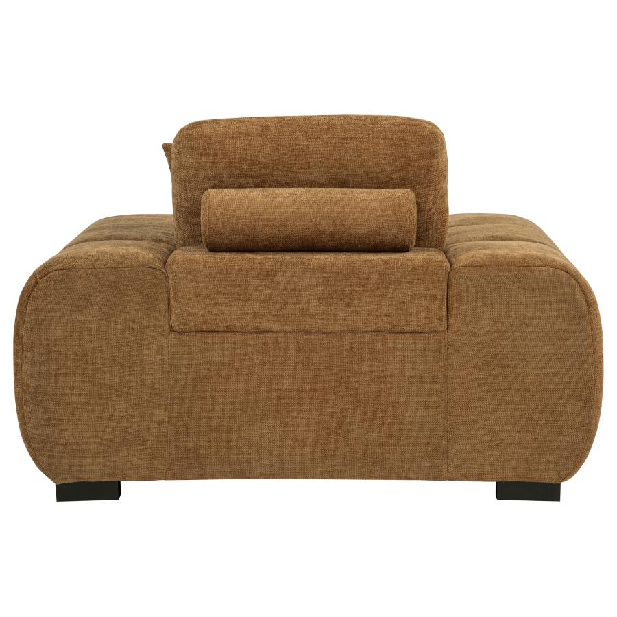 Octavia Fabric Upholstered Track Arm Accent Chair Amber