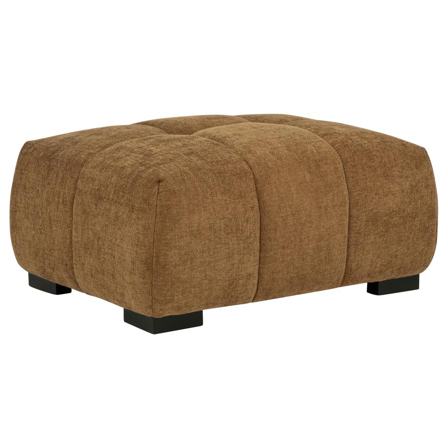 Octavia Tufted Upholstered Rectangular Ottoman Amber