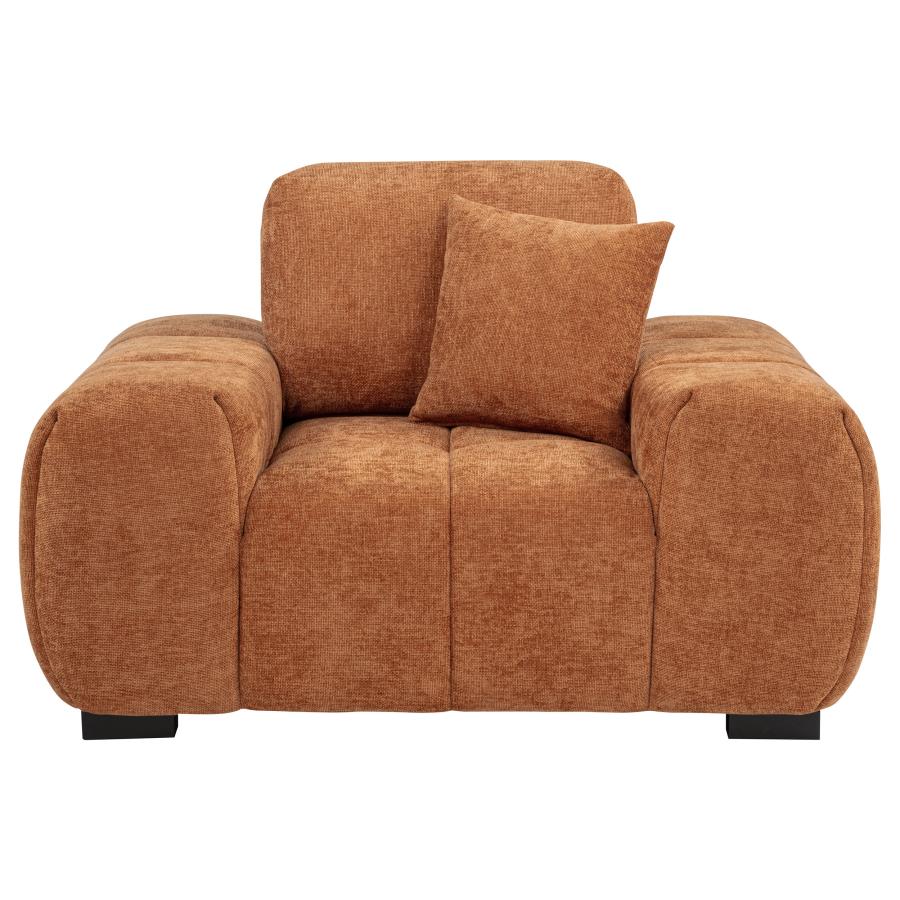 Octavia Tufted Upholstered Accent Chair Orange