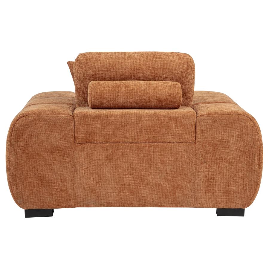 Octavia Fabric Upholstered Track Arm Accent Chair Orange