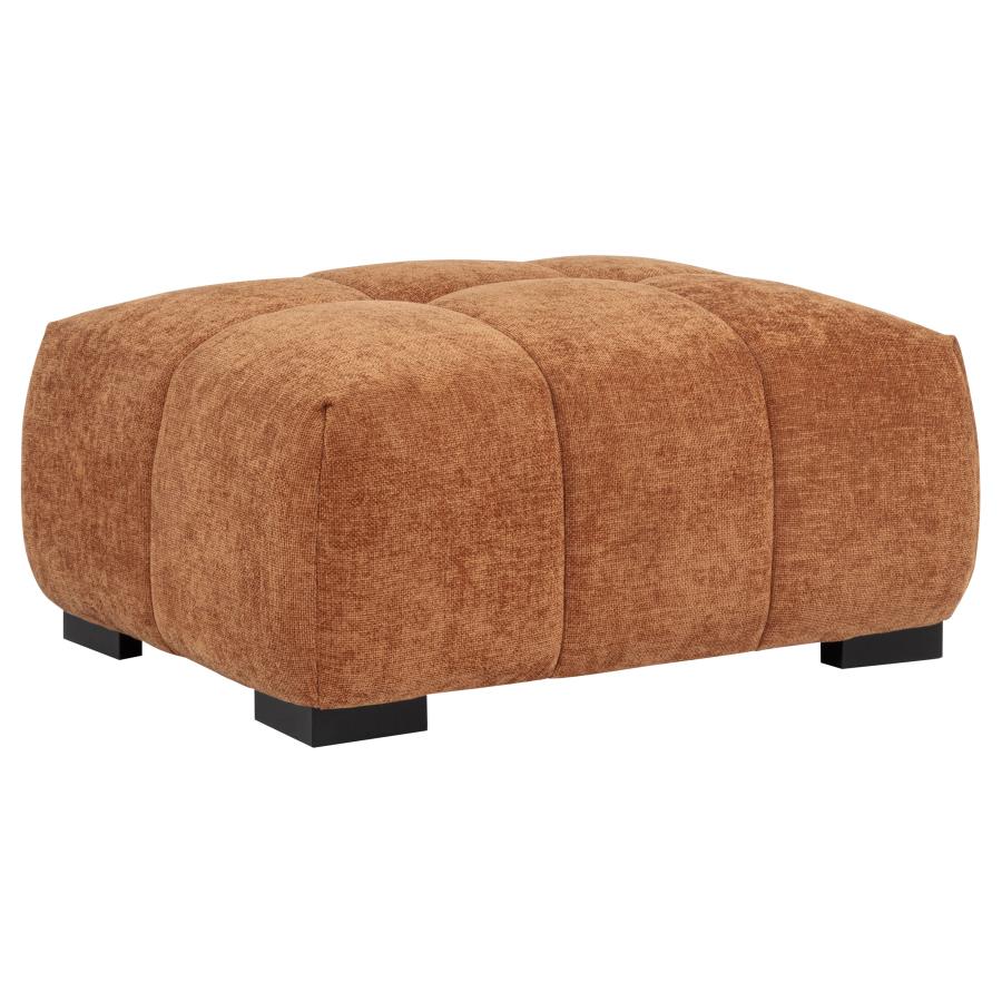 Octavia Tufted Upholstered Rectangular Ottoman Orange