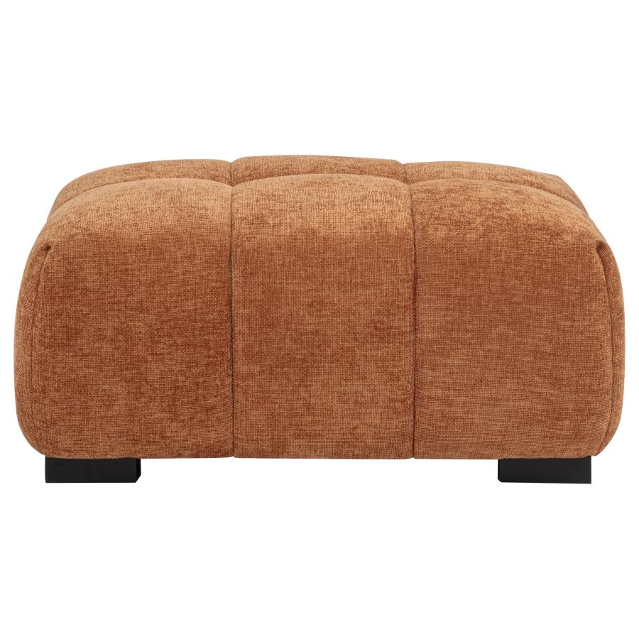 Octavia Tufted Upholstered Rectangular Ottoman Orange