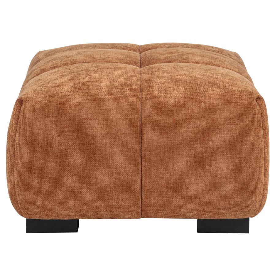 Octavia Tufted Upholstered Rectangular Ottoman Orange