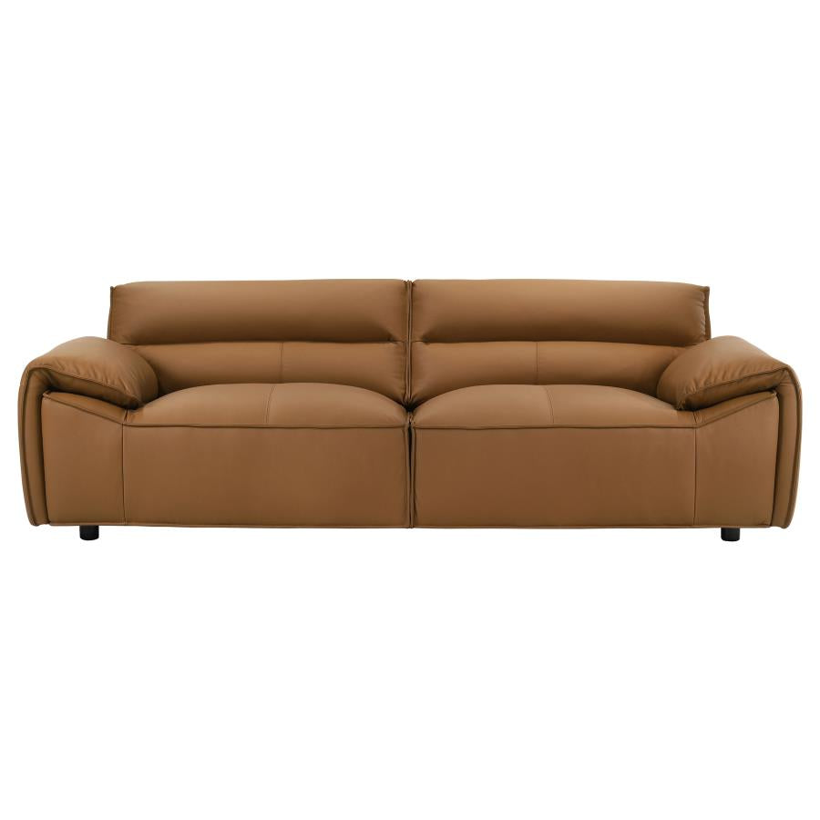 Buxton 2-piece Leather Upholstered Sofa Set Orange