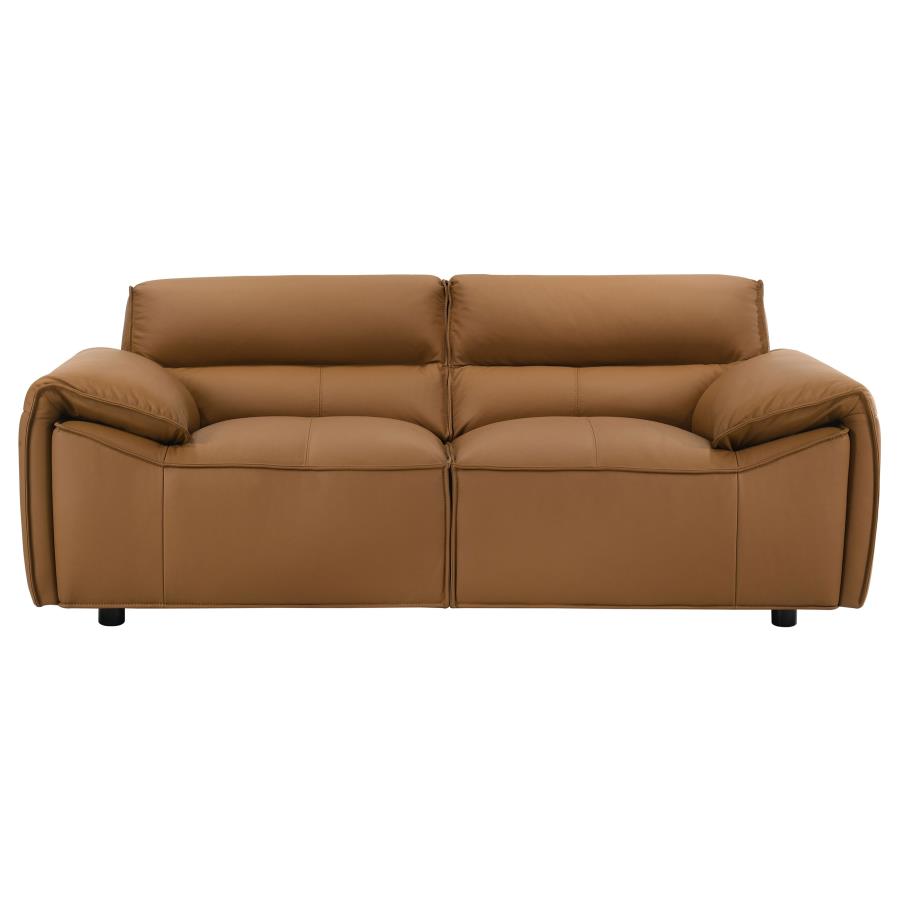 Buxton 2-piece Leather Upholstered Sofa Set Orange