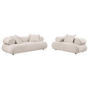 Eskola 2-Piece Chenille Sofa and Accent Chair Set Ivory
