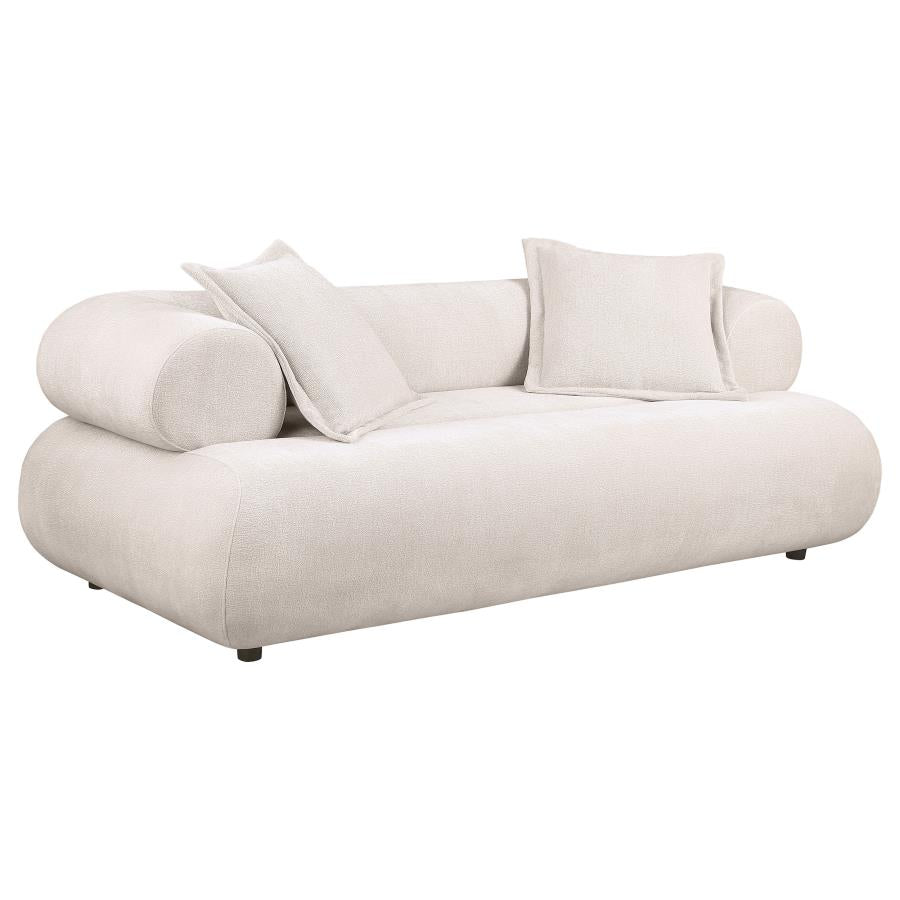 Eskola 2-Piece Chenille Sofa and Accent Chair Set Ivory