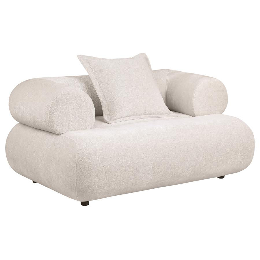 Eskola 2-Piece Chenille Sofa and Accent Chair Set Ivory