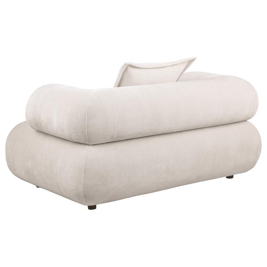 Eskola 2-Piece Chenille Sofa and Accent Chair Set Ivory