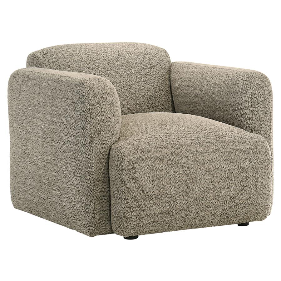 Dorset 3-piece Upholstered Round Track Arm Sofa Set Brown