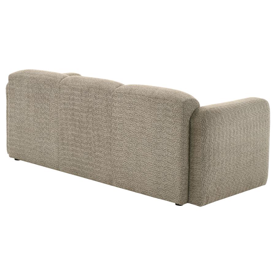 Dorset Fabric Upholstered Round Track Arm Sofa Brown