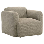 Dorset Fabric Upholstered Round Track Arm Accent Chair Brown