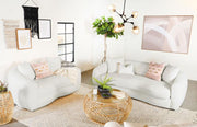 Isabella 2-piece Sherpa Upholstered Sofa Set Ivory